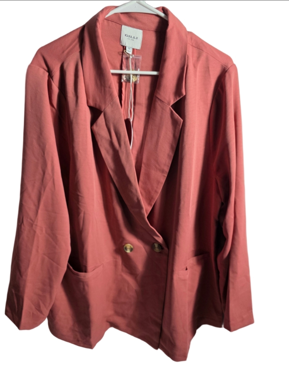 Women's Gilli Blazer and Shorts Set, Plus 1X, Pink officewear preppy chic y2k